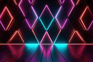Sleek Modern Geometric Glowing Shapes Outline Background photo