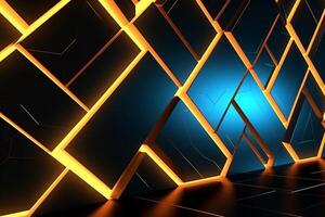 Sleek Modern Geometric Glowing Shapes Outline Background Generative AI photo