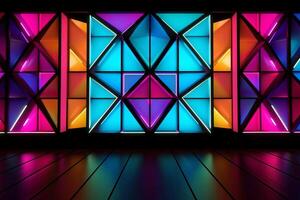 Sleek Modern Geometric Glowing Shapes Outline Background photo
