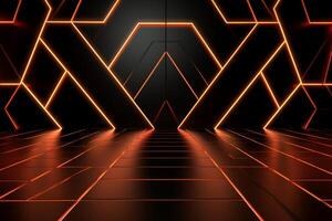Sleek Modern Geometric Glowing Shapes Outline Background photo