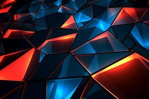 Sleek Modern Geometric Glowing Shapes Outline Background Generative AI photo