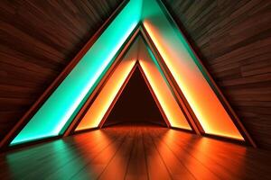 Sleek Modern Geometric Glowing Shapes Outline Background Generative AI photo