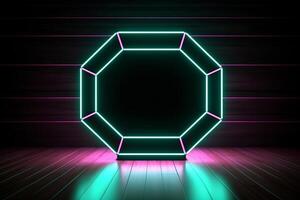 Sleek Modern Geometric Glowing Shapes Outline Background Generative AI photo