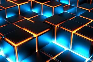 Sleek Modern Geometric Glowing Shapes Outline Background photo