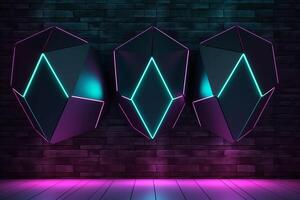 Sleek Modern Geometric Glowing Shapes Outline Background photo