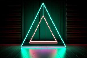 Sleek Modern Geometric Glowing Shapes Outline Background Generative AI photo