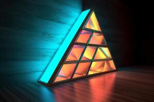 Sleek Modern Geometric Glowing Shapes Outline Background Generative AI photo