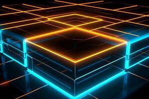 Sleek Modern Geometric Glowing Shapes Outline Background photo