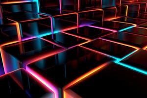 Sleek Modern Geometric Glowing Shapes Outline Background photo