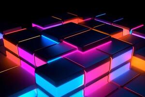 Sleek Modern Geometric Glowing Shapes Outline Background Generative AI photo