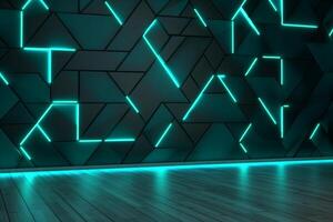 Sleek Modern Geometric Glowing Shapes Outline Background photo