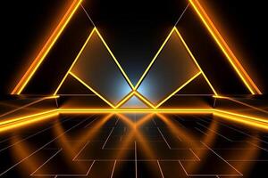 Sleek Modern Geometric Glowing Shapes Outline Background photo
