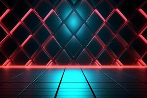 Sleek Modern Geometric Glowing Shapes Outline Background Generative AI photo