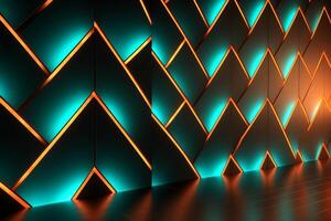 Sleek Modern Geometric Glowing Shapes Outline Background Generative AI photo