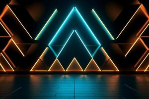 Sleek Modern Geometric Glowing Shapes Outline Background photo