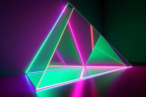 Sleek Modern Geometric Glowing Shapes Outline Background Generative AI photo