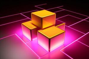 Sleek Modern Geometric Glowing Shapes Outline Background photo