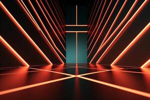 Sleek Modern Geometric Glowing Shapes Outline Background Generative AI photo