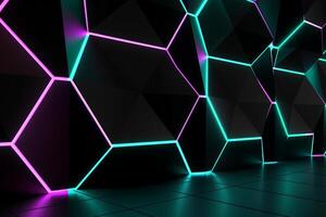 Sleek Modern Geometric Glowing Shapes Outline Background photo