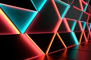 Sleek Modern Geometric Glowing Shapes Outline Background Generative AI photo