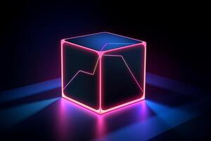 Sleek Modern Geometric Glowing Shapes Outline Background Generative AI photo