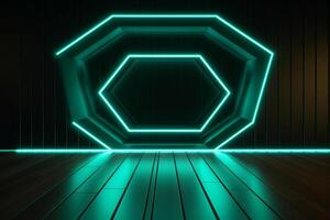 Sleek Modern Geometric Glowing Shapes Outline Background Generative AI photo