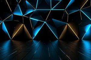 Sleek Modern Geometric Glowing Shapes Outline Background photo