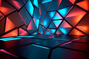 Sleek Modern Geometric Glowing Shapes Outline Background photo