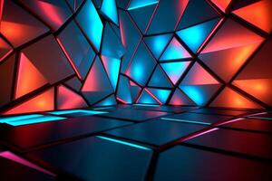 Sleek Modern Geometric Glowing Shapes Outline Background Generative AI photo