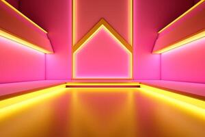 Sleek Modern Geometric Glowing Shapes Outline Background photo