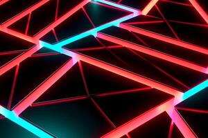 Sleek Modern Geometric Glowing Shapes Outline Background Generative AI photo