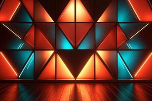 Sleek Modern Geometric Glowing Shapes Outline Background photo