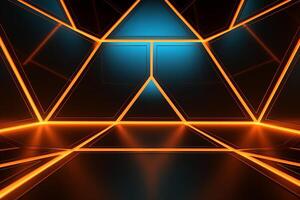 Sleek Modern Geometric Glowing Shapes Outline Background Generative AI photo