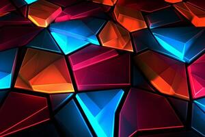 Sleek Modern Geometric Glowing Shapes Outline Background Generative AI photo