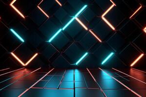 Sleek Modern Geometric Glowing Shapes Outline Background photo