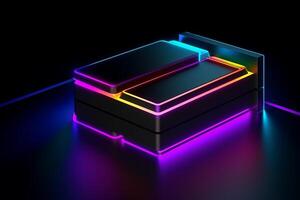 Sleek Modern Geometric Glowing Shapes Outline Background photo
