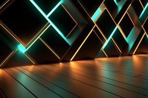 Sleek Modern Geometric Glowing Shapes Outline Background photo