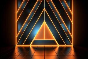Sleek Modern Geometric Glowing Shapes Outline Background photo