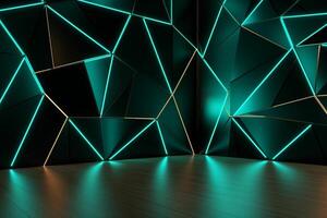 Sleek Modern Geometric Glowing Shapes Outline Background photo