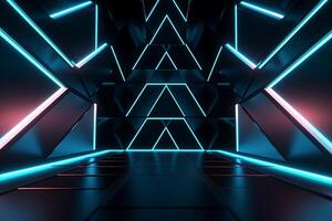 Sleek Modern Geometric Glowing Shapes Outline Background photo