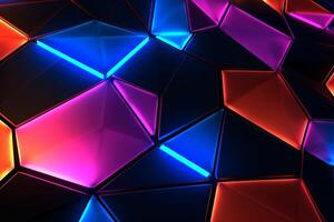 Sleek Modern Geometric Glowing Shapes Outline Background Generative AI photo