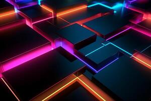 Sleek Modern Geometric Glowing Shapes Outline Background photo