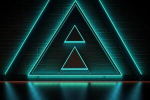 Sleek Modern Geometric Glowing Shapes Outline Background Generative AI photo