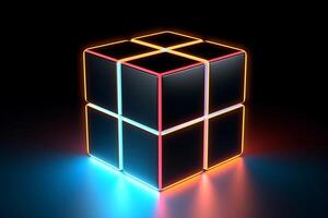 Sleek Modern Geometric Glowing Shapes Outline Background photo