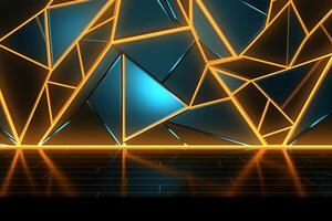 Sleek Modern Geometric Glowing Shapes Outline Background photo