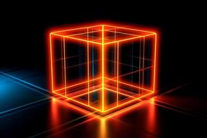 Sleek Modern Geometric Glowing Shapes Outline Background photo