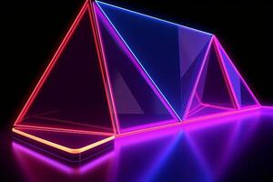 Sleek Modern Geometric Glowing Shapes Outline Background Generative AI photo