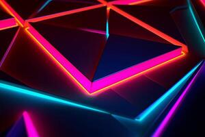 Sleek Modern Geometric Glowing Shapes Outline Background Generative AI photo