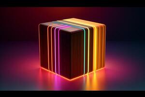 Sleek Modern Geometric Glowing Shapes Outline Background photo