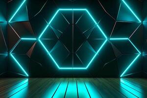 Sleek Modern Geometric Glowing Shapes Outline Background photo